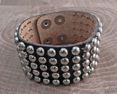 Leather Cuff Bracelet Stud 5 row Cuff Strap | AMiGAZ Attitude