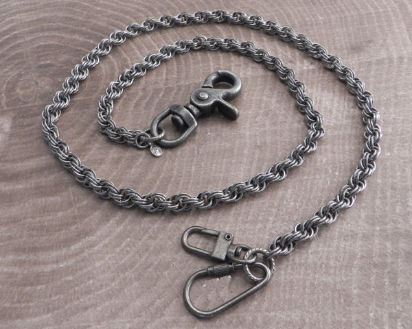 Double Rope Distressed Knight Hack Wallet Chain