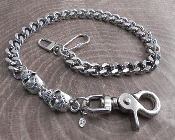 AMiGAZ Cuban Leash Distressed Wallet CHAIN-STEEL Stainless