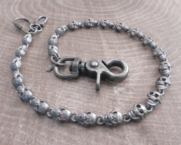 Flat Skull Pewter Wallet Chain