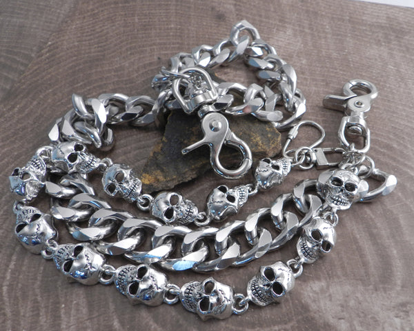 Monster Skull & Monster Leash Double Wallet Chain | AMiGAZ