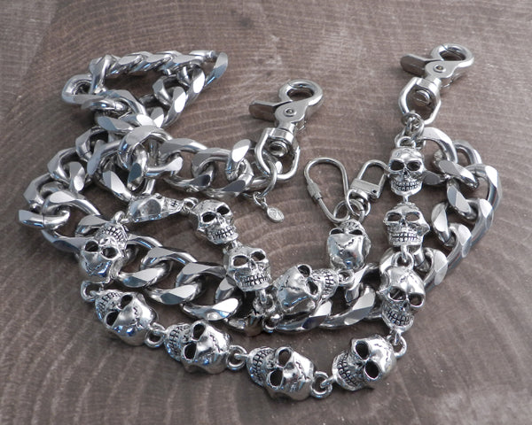 Monster Skull & Monster Leash Double Wallet Chain