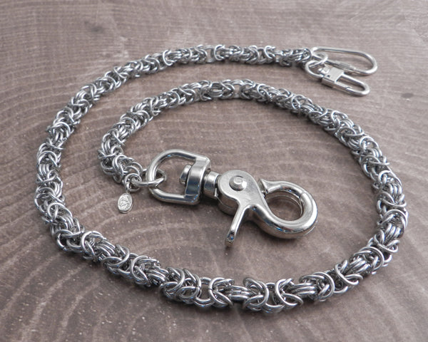 AMiGAZ Byzantine Rope Stainless Steel Wallet Chain 23