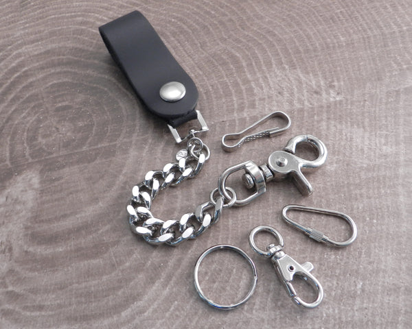 Leather Wallet Chain Loop Leash and Snap Hook