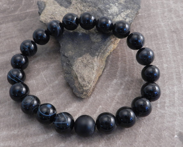 Onyx Stone 10mm Stretch Bracelet