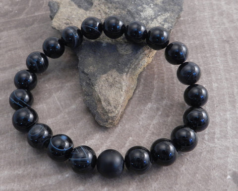 Onyx Stone 10mm Stretch Bracelet