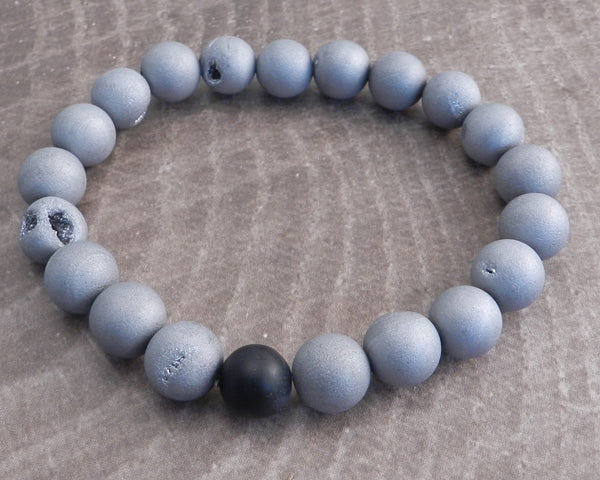Druzy Stone Bead Bracelet 10mm