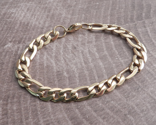 Figaro Stainless Steel Chain Bracelet 8.5"