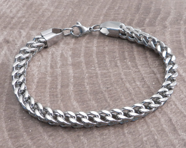 Franco Box Black Stainless Steel Bracelet 8.5