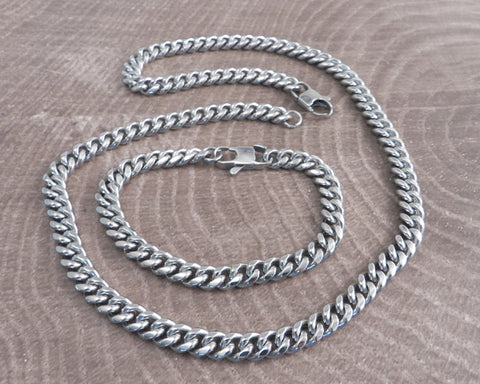 Cuban Medium 7mm Stainless Steel Necklace