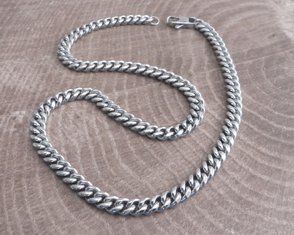 Cuban Medium 7mm Stainless Steel Necklace