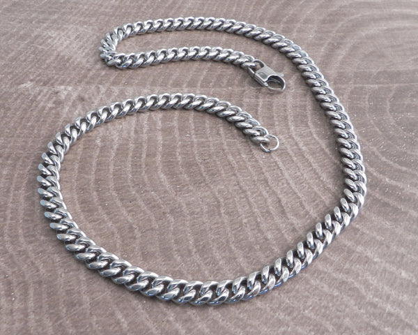 Cuban Medium 7mm Stainless Steel Necklace