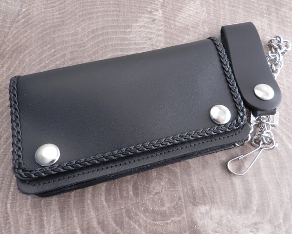 AMiGAZ Leather Wallet Chain Plain