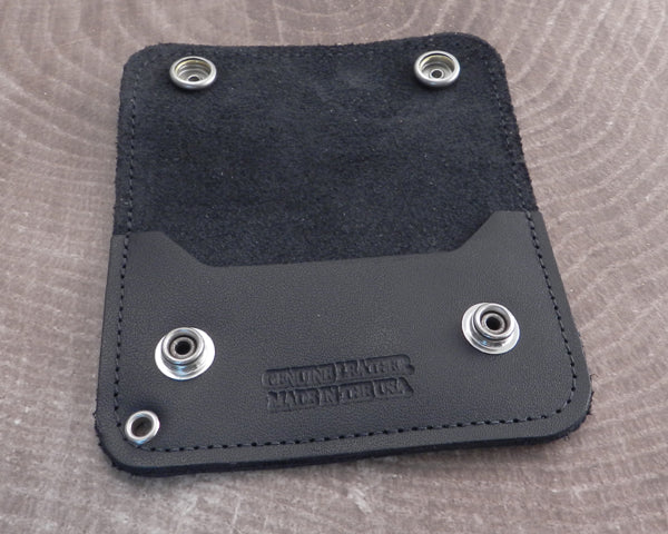 Chain Wallet Jr. Black Leather Biker