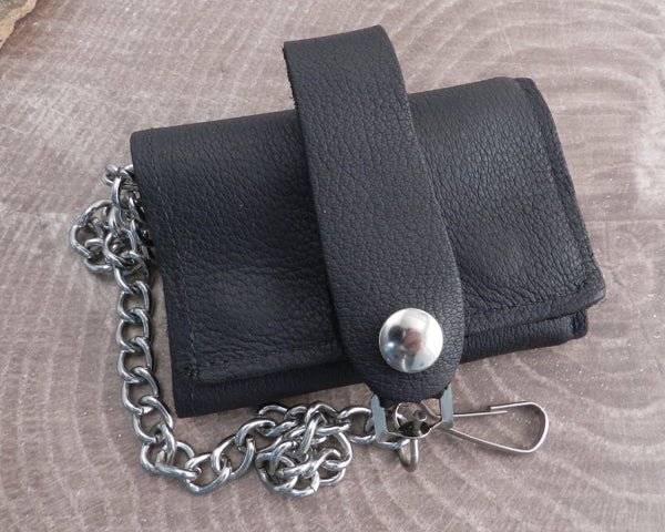 Chain Wallet Brown Leather Biker Soft