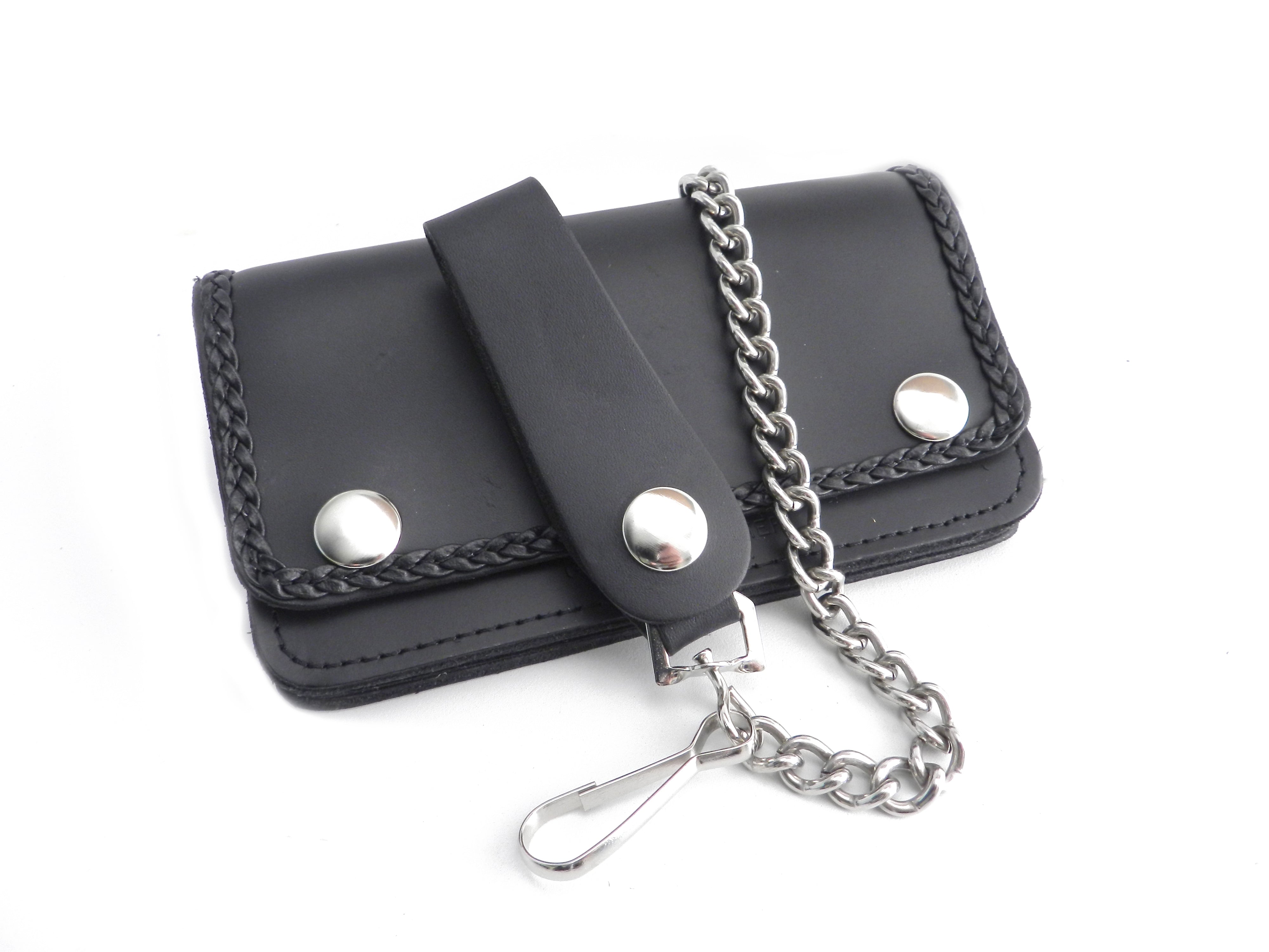 Leather Chain Wallet, Leather Biker Wallet, Guitar Pick Wallet with Chain