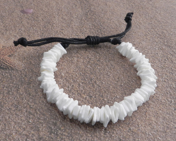 White Puka Slider Bracelet