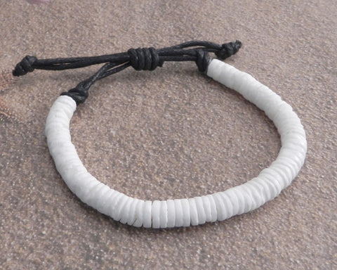 White Puka Slider Bracelet