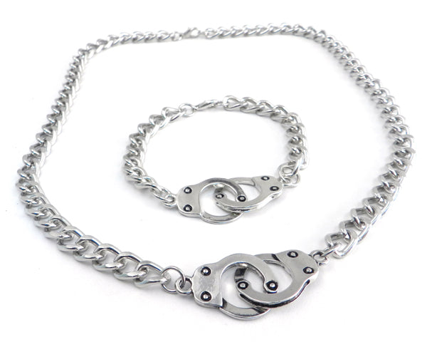 Handcuff Necklace on Curb Chain