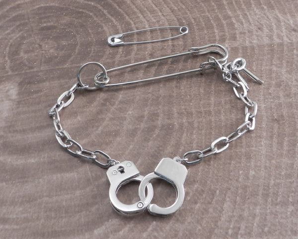 Safety Pin Handcuff Bracelet