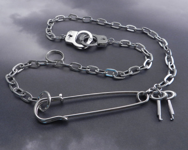 Safety Pin Handcuff Necklace
