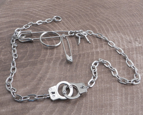 Safety Pin Handcuff Necklace