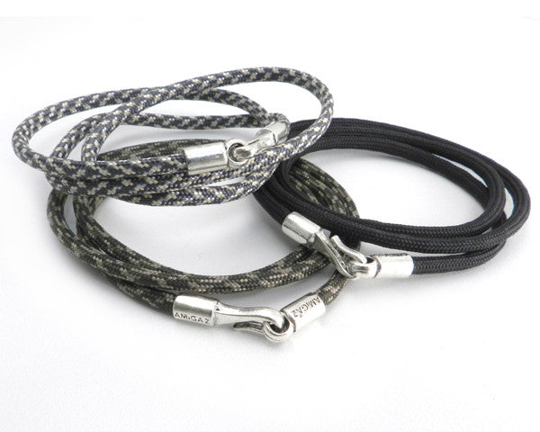 3 Wrap Black para Cord Bracelet with AMiGAZ S-Hook Clasp 8 (Large) / Black