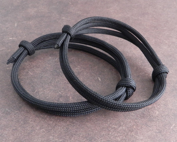 AMiGAZ Double Slider Para Cord Adjustable Black Bracelets 2 pack
