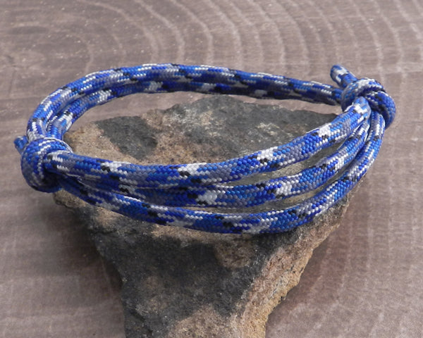 Paracord Double Adjustable Bracelet Blue