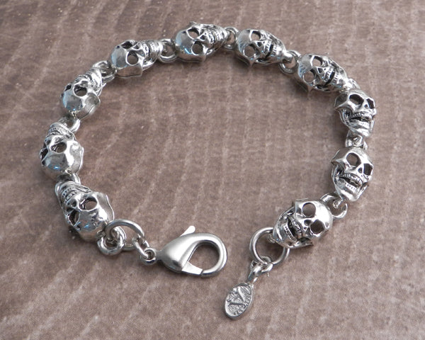 Buy Hand-engraved Sterling Silver Skull Bracelet for Men, Artisan Crafted  Dry-head Chain Design, Handmade Sterling Silver Jewelry for Men Online in  India - Etsy