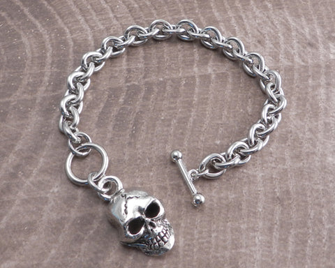 Teardrop Toggle Bracelet with Monster Skull