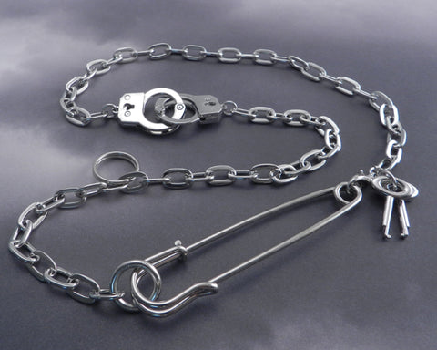 Safety Pin Handcuff Necklace