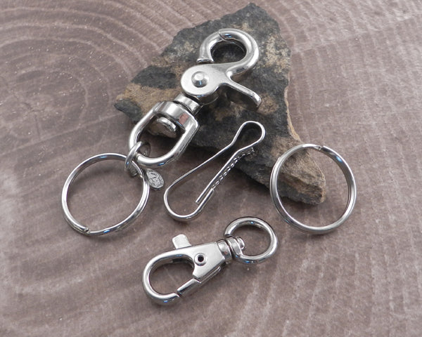 Heavy Duty Boat Snap Clip Key Ring Nickel Plated