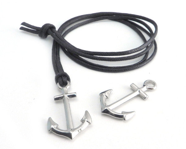 Stainless Steel Anchor on Black Cord
