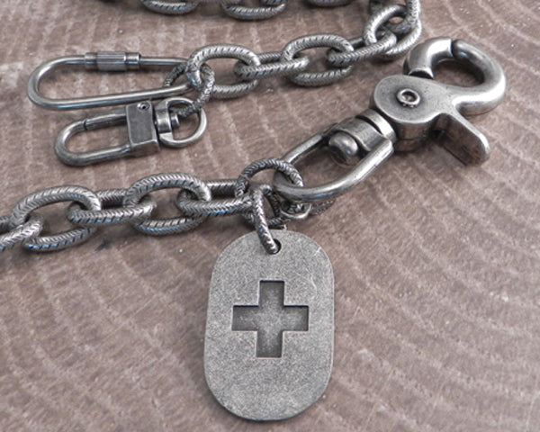 Link Hack Dog Tag Cross Tooth Wallet Chain