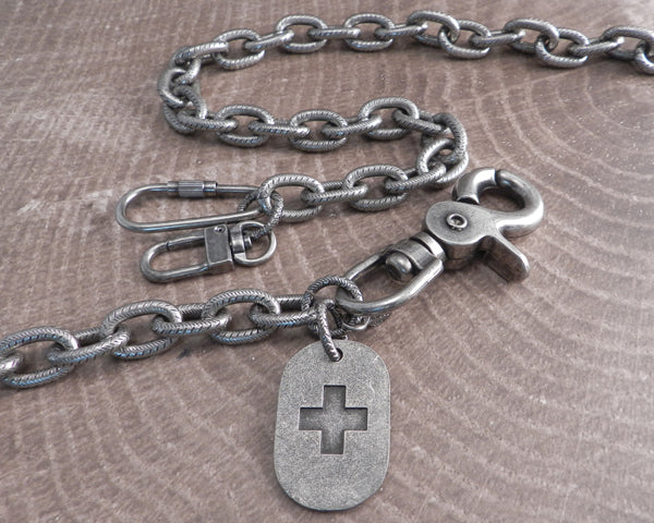 Link Hack Dog Tag Cross Tooth Wallet Chain