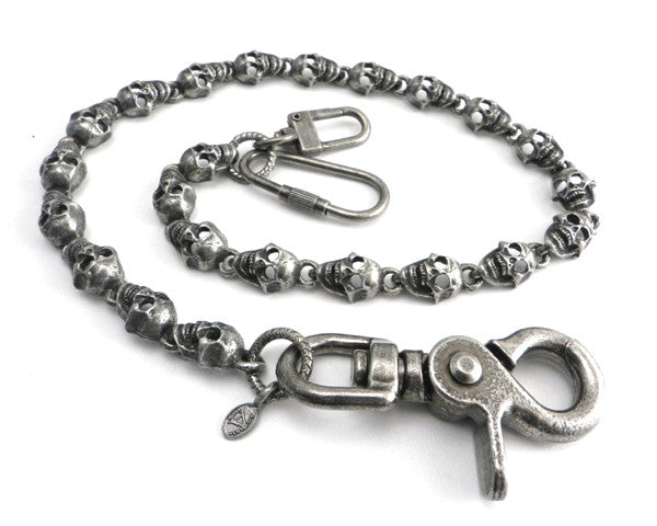 Flat Skull Pewter Wallet Chain