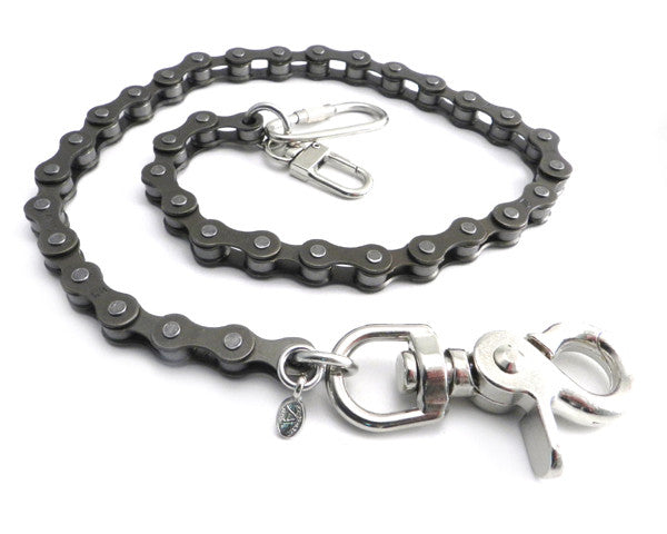 18 - Key Leash Chain - Wallet Chain - Nickle Plated Steel - Bike Chain -  NC320-18-DS