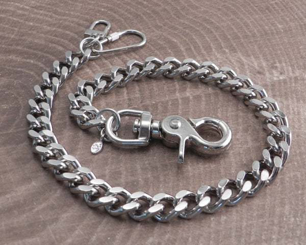 Buy Mens Stainless Steel Figaro Chain Wallet Chain Carabiner