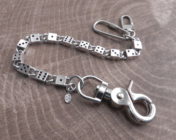 AMiGAZ Pewter Skull & Cut Leash Double Wallet Chain