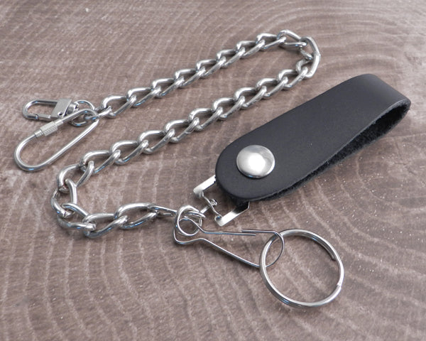 Leather Wallet Chain Loop Black | AMiGAZ Attitude Approved Accessories