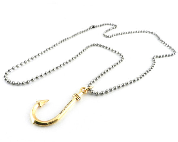 Gold Hook Stainless on Steel Ball Chain Necklace