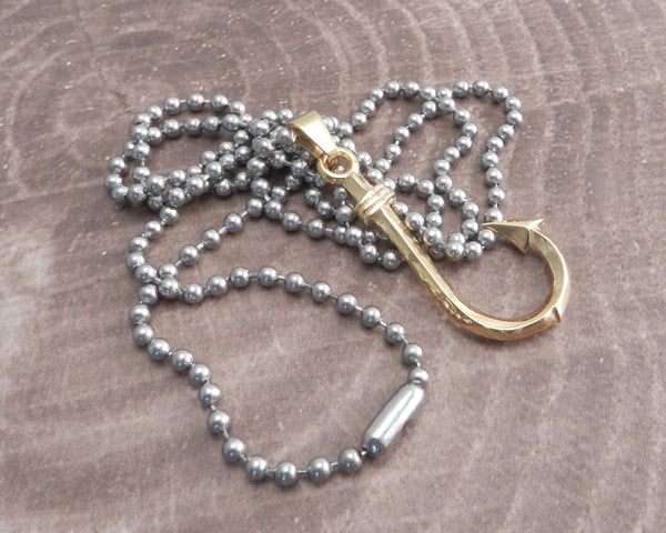 Gold Hook Stainless on Steel Ball Chain Necklace