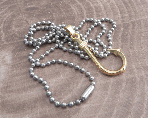 Gold Hook Stainless on Steel Ball Chain Necklace