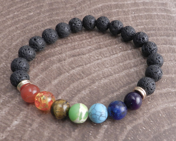 Chakra Lava Rock Bracelet Diffuser | Moon Dance Charms