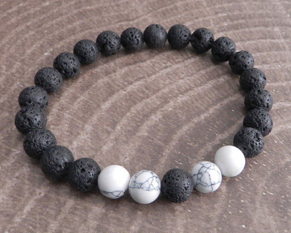 Buy Black Obsidian And Howlite Bracelet | Bracelet – GemAnatomy