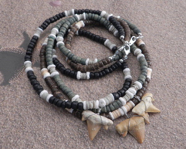 Shark Tooth on Cocco with Puka Accents