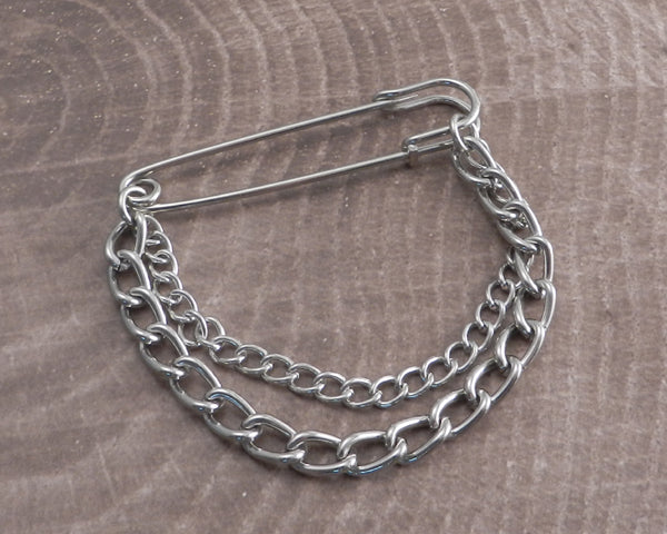 Safety Pin 2 Row Chain AND PENDANT