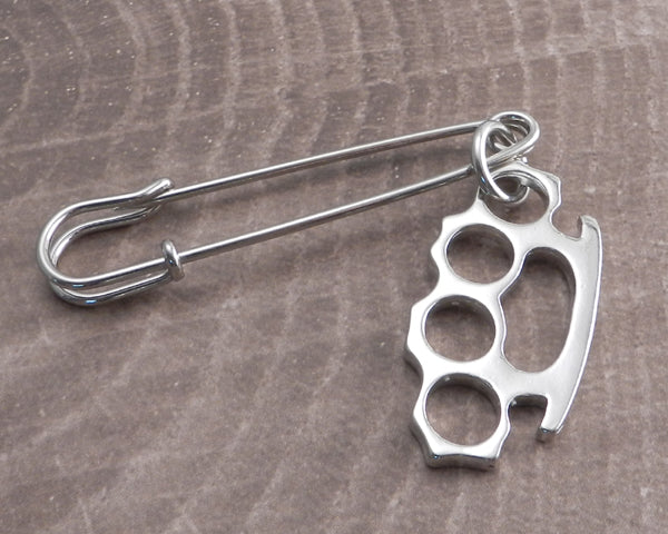 Safety Pin with Knuckle pendant