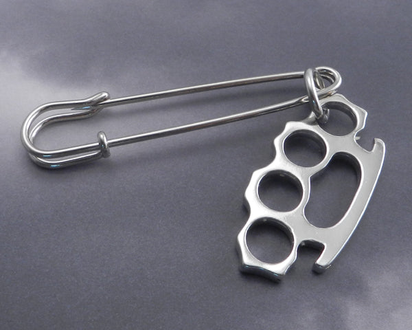 Safety Pin with Knuckle pendant